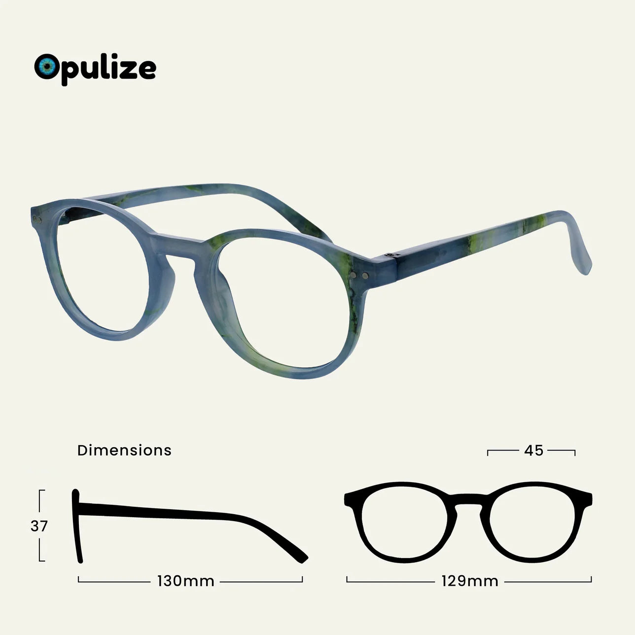 OPULIZE Zen Small Round Tortoiseshell Reading Glasses