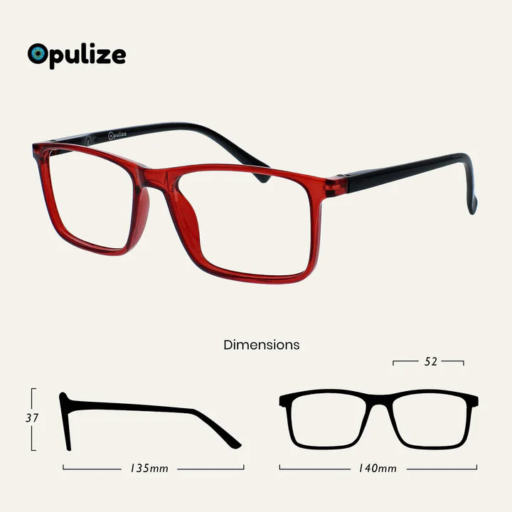 Opulize INK Stylish Unisex Reading Glasses with Scratch‑Resistant Lenses