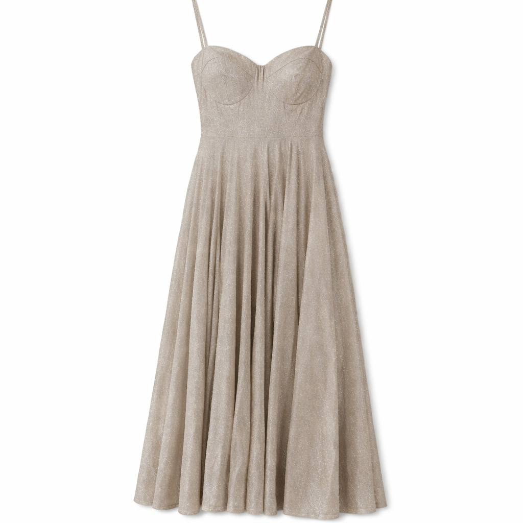CIDER Silk Star Pattern Sweetheart Ruffle Maxi Dress Curve & Plus