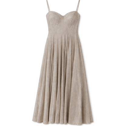 CIDER Silk Star Pattern Sweetheart Ruffle Maxi Dress Curve & Plus