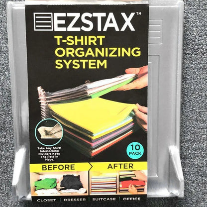 10-Layer Clothes Organizer Dividers: T-Shirt Folding System for Closet Storage