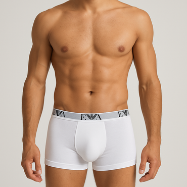 Premium Emporio Armani Men's 2-Pack Stretch Cotton Trunk with Iconic Eagle Logo