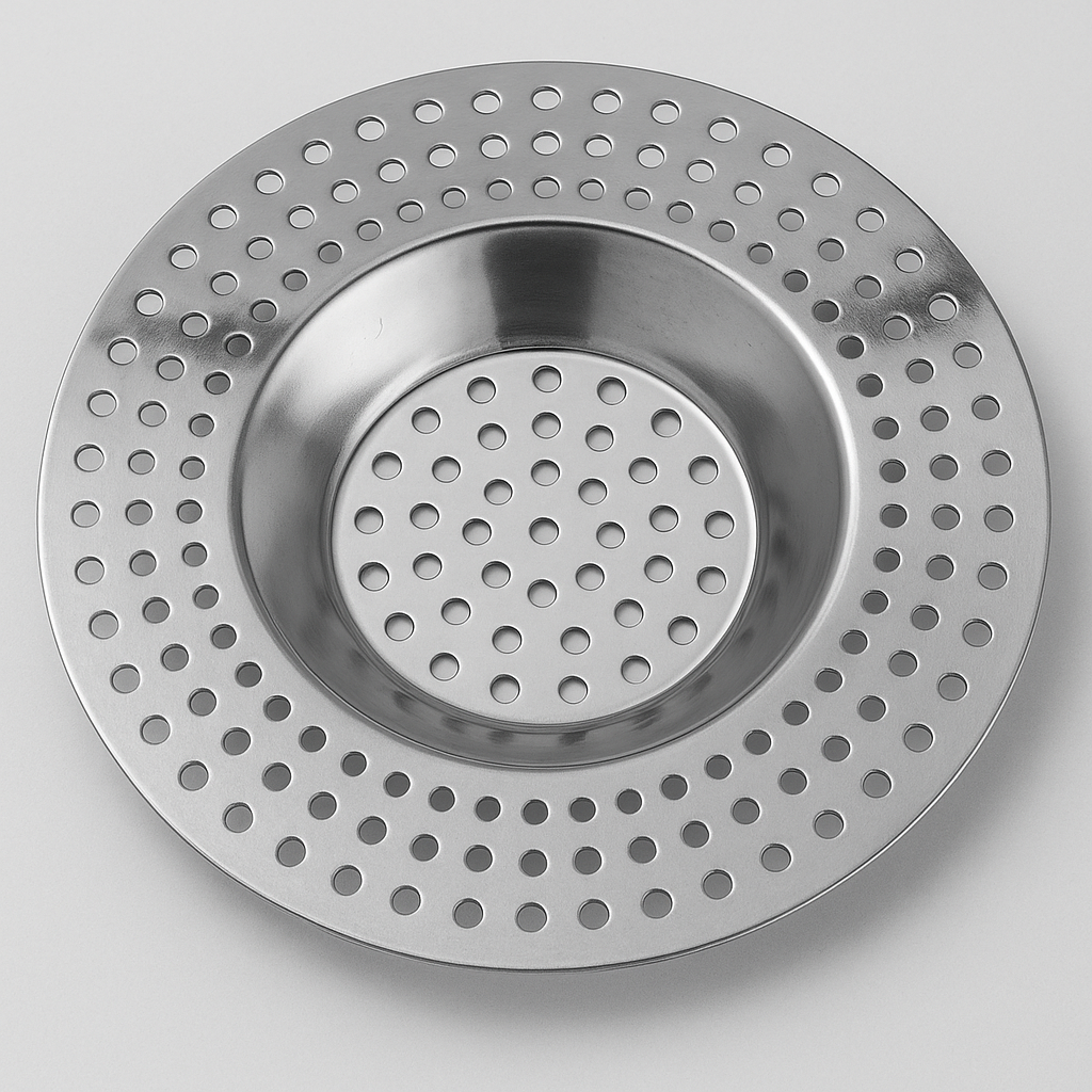 WENKO Chrome Stainless Steel Bath Shower Strainer Ø 7 cm
