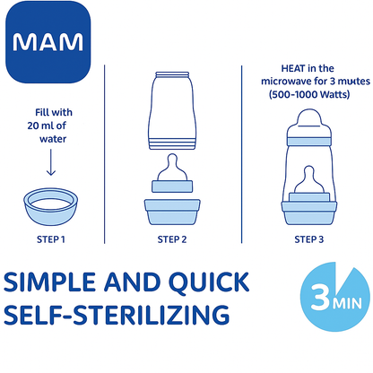 MAM Easy Start Anti-Colic Baby Bottle, 11 oz, Whale Design, 4 Months+
