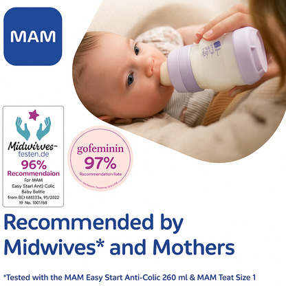 MAM Easy Start Anti-Colic Baby Bottle, 11 oz, Whale Design, 4 Months+
