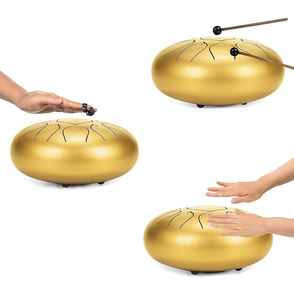 12-Inch Steel Tongue Drum: 13 Notes for Soothing Music Therapy