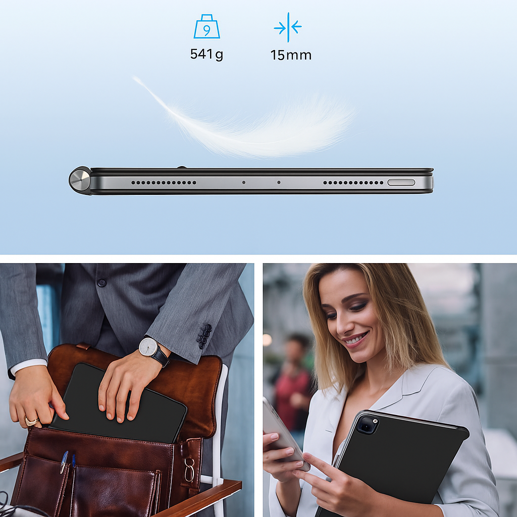 TECURS Magnetic iPad Air 11" Keyboard Case with Backlit Trackpad