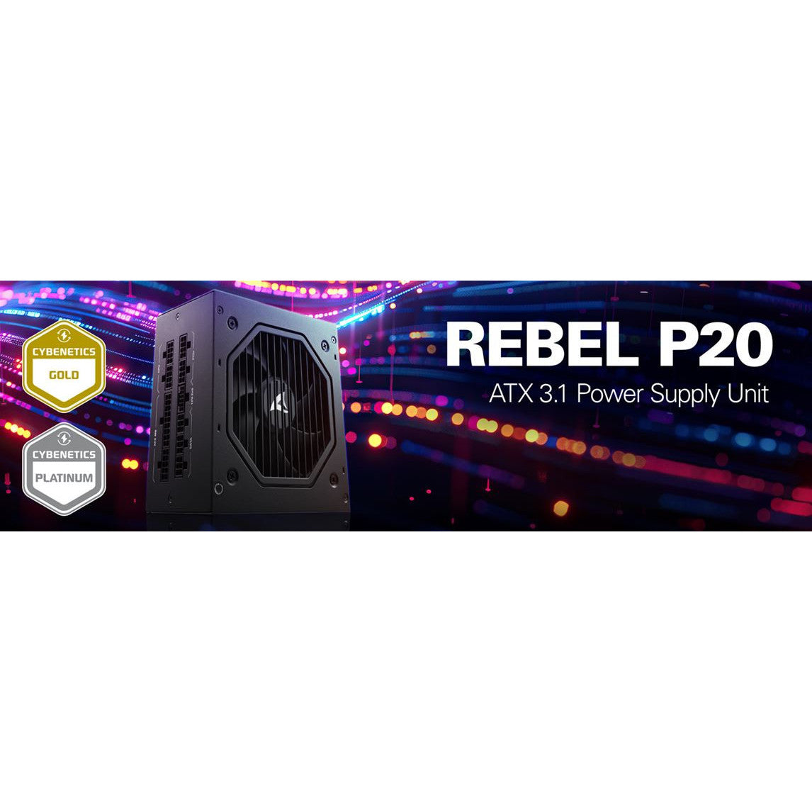 Sharkoon Rebel P20 ATX 3.1 Fully Modular PC Power Supply Unit Zero RPM Fan