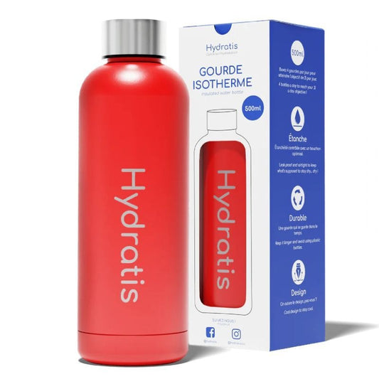 Hydratis 500ml Red Stainless Steel Insulated Water Bottle for Active Lifestyles