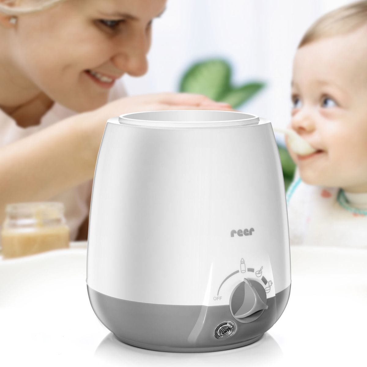 Reer Simply Hot Fast Baby Food & Bottle Warmer with Thermostat, BPA-Free