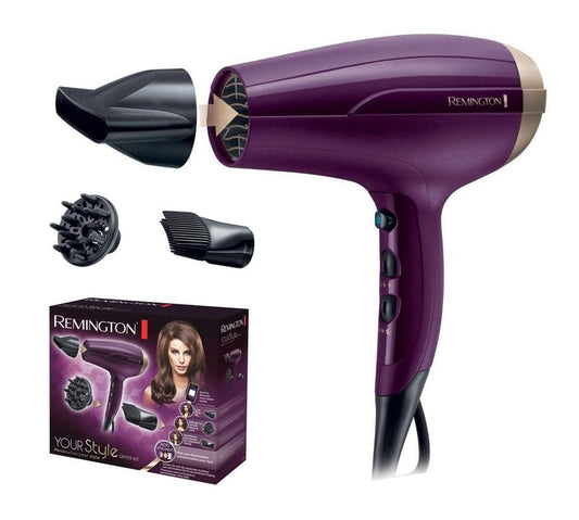 Remington D5219 Powerful 2300W Purple Hair Dryer with Ionic Function