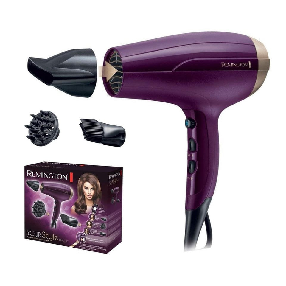 Remington D5219 Powerful 2300W Purple Hair Dryer with Ionic Function