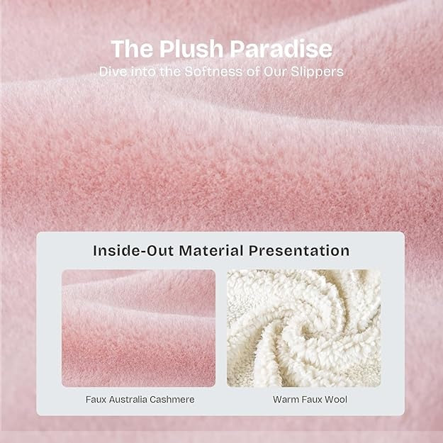 Cozy Pink Women's House Slippers with Anti-Slip Sole, Size EU 38/39