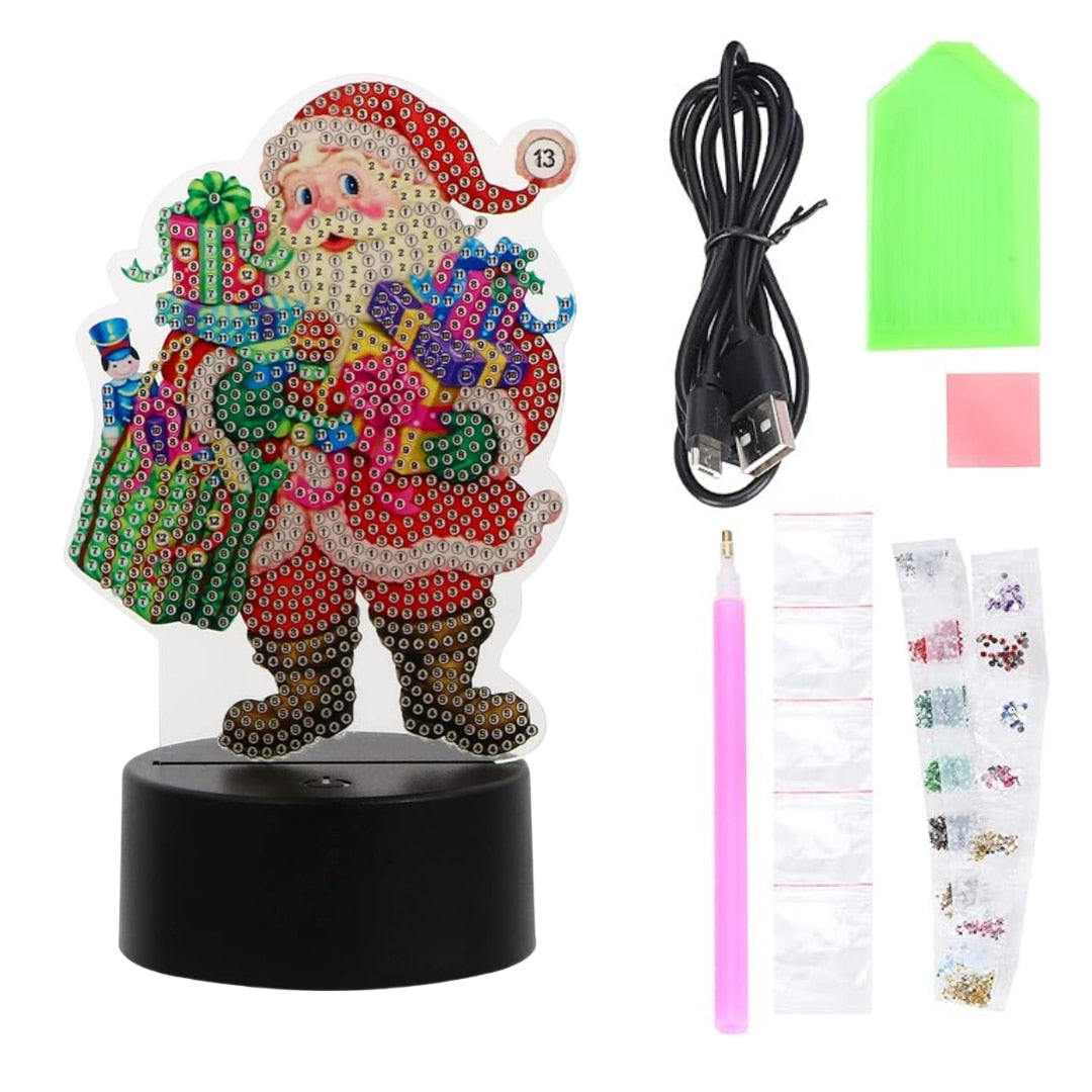 Santa Claus 7-Color LED Diamond Painting Night Light SKU-LER-00000019