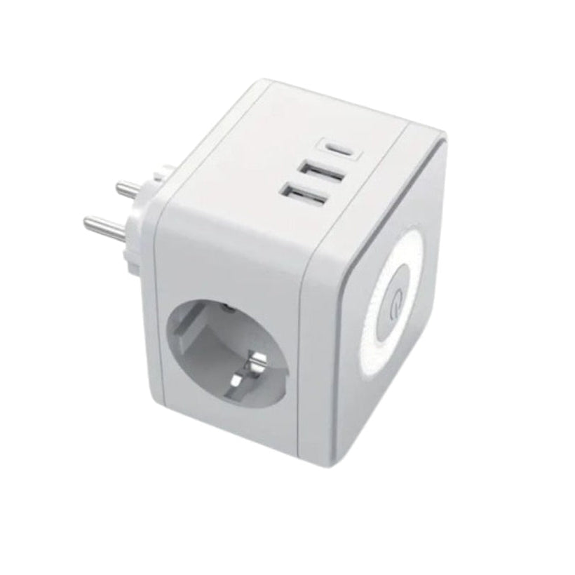 night light socket zp761 Cube Multifunctional Socket 3x USB LED Night Light White