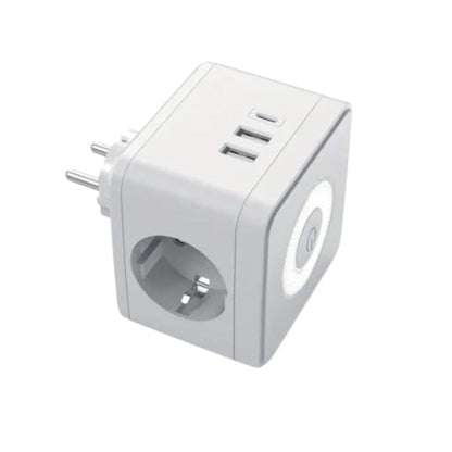 night light socket zp761 Cube Multifunctional Socket 3x USB LED Night Light White