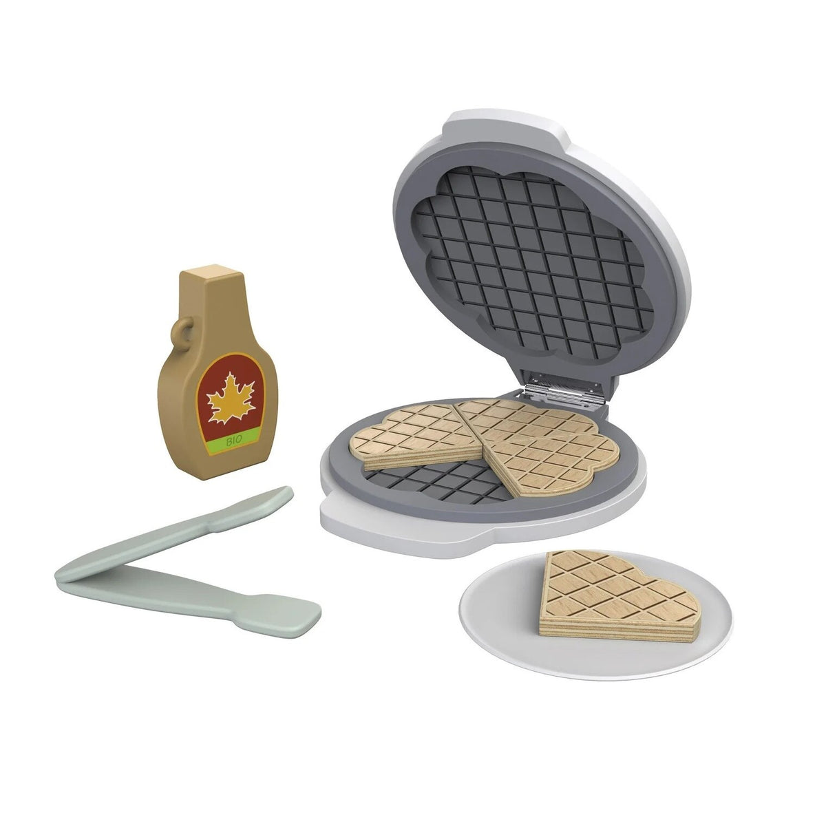 Playtive KU-12905 Kids' Wooden Waffle Maker Play Set 8-Piece