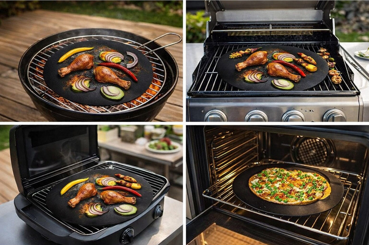 Non-Stick Reusable BBQ Grill Mats 50 cm 3 Pcs