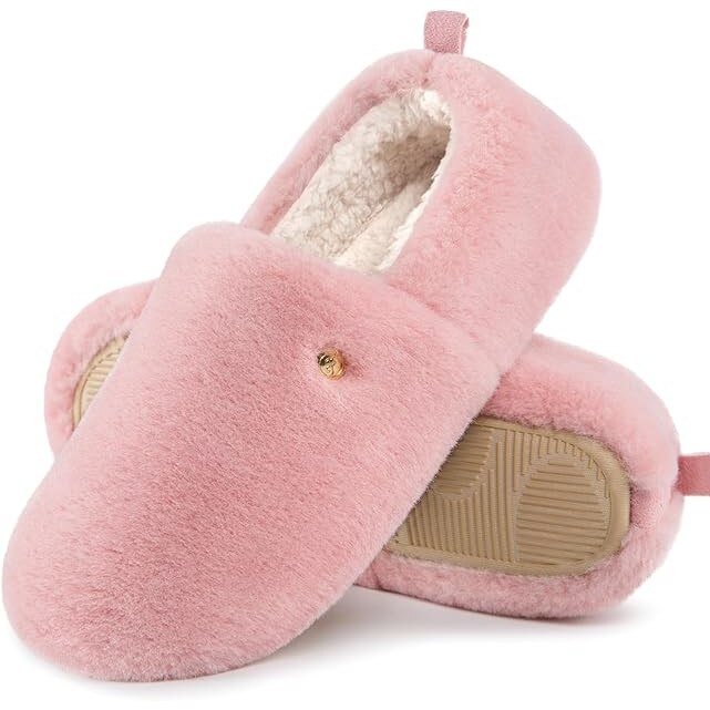 Cozy Pink Women's House Slippers with Anti-Slip Sole, Size EU 38/39