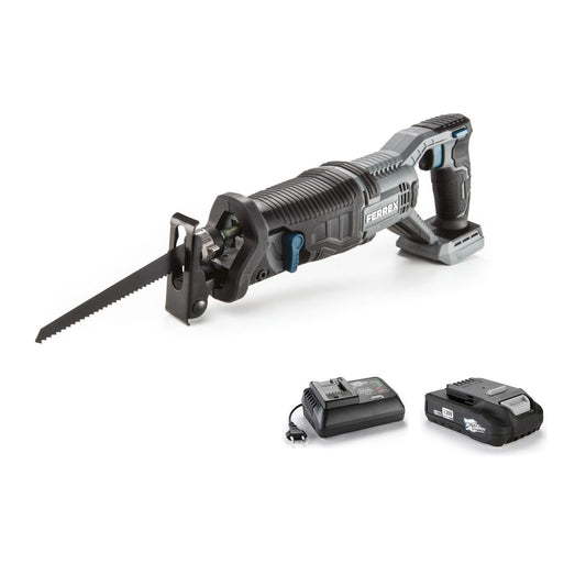 FERREX WWS-ASS20-L01 20V 2Ah Cordless Reciprocating Saw with Battery and Charger
