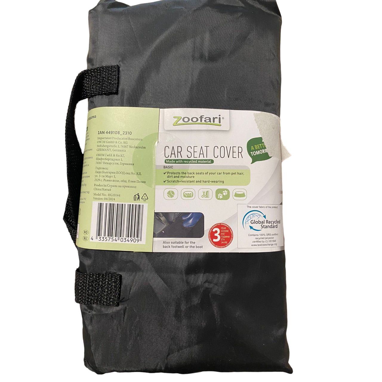 Zoofari Car Seat Cover for Dogs Black 156x132cm