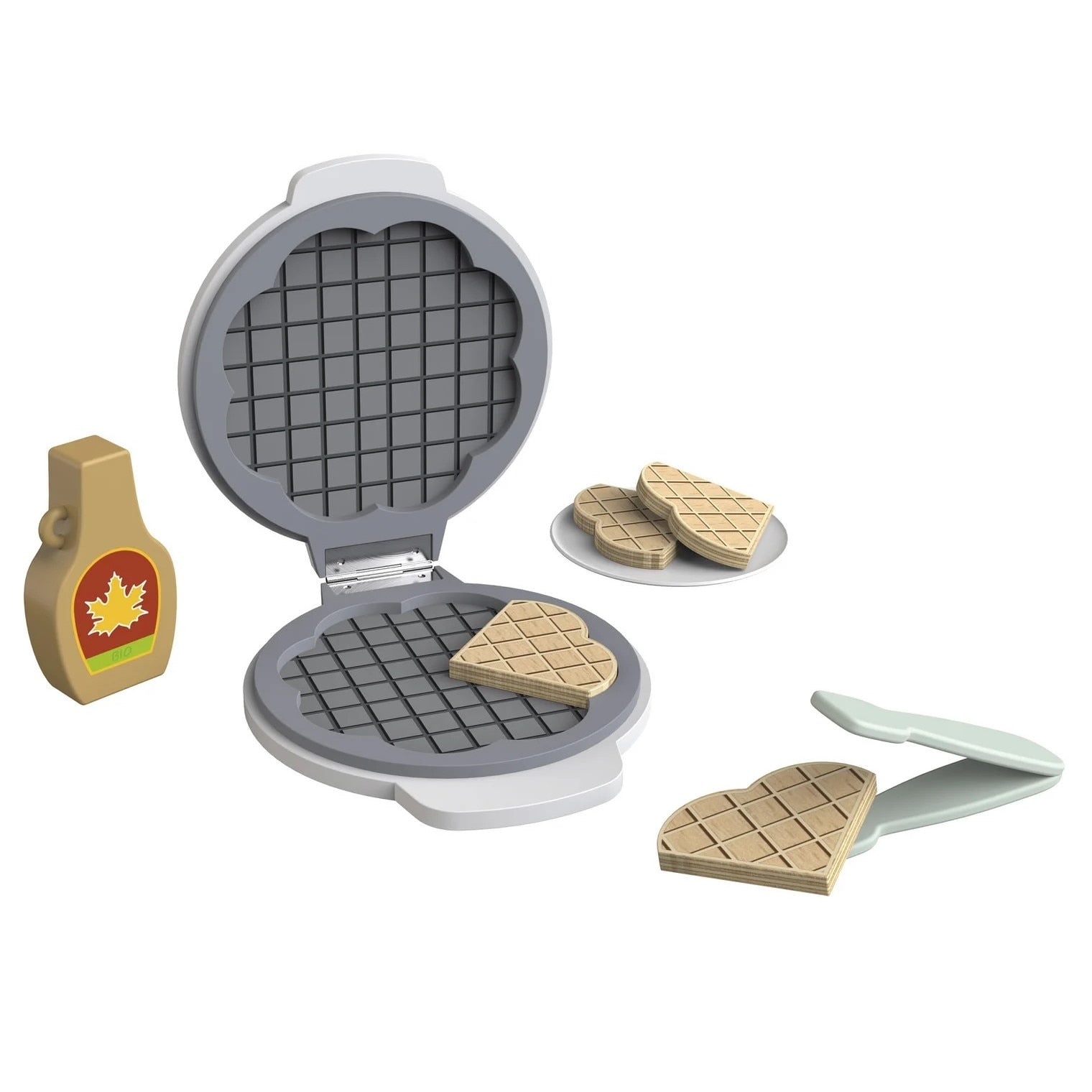 Playtive KU-12905 Kids' Wooden Waffle Maker Play Set 8-Piece
