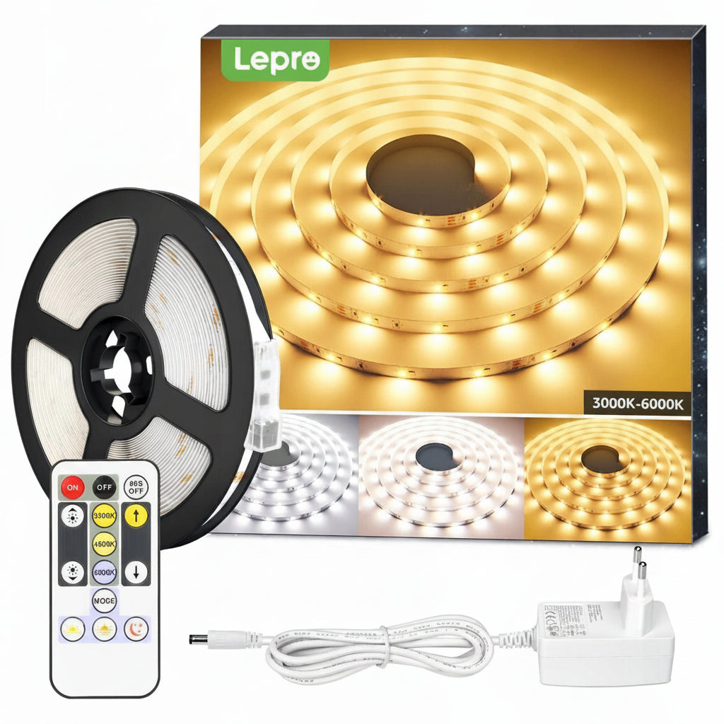 Lepro 5m LED Strip Light with Remote Control 3000K-6000K 300 LEDs