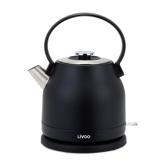 Stylish Retro 1.5-Liter Electric Kettle: Stainless Steel, Auto Shut-Off, Fast Boil