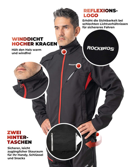 Men's ROCKBROS Winter Waterproof Windproof Cycling Jacket with Ventilation