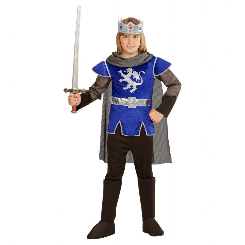 Kids King Arthur Blue Medieval Knight Costume - Ages 4-5 Years