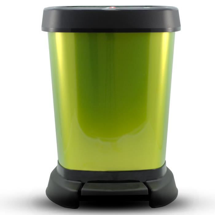 Rotho 6-Liter Green Pedal Bin: Compact, Easy Clean, Stylish Home Waste Solution