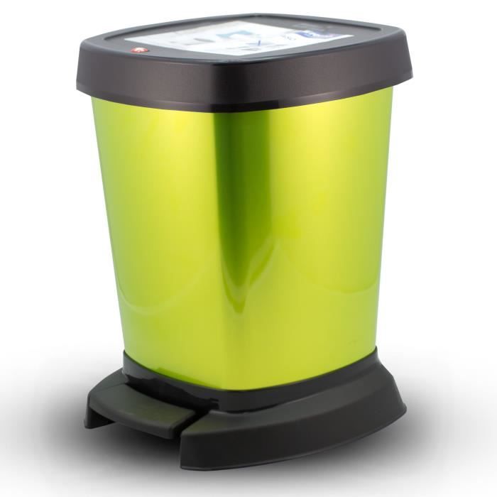 Rotho 6-Liter Green Pedal Bin: Compact, Easy Clean, Stylish Home Waste Solution