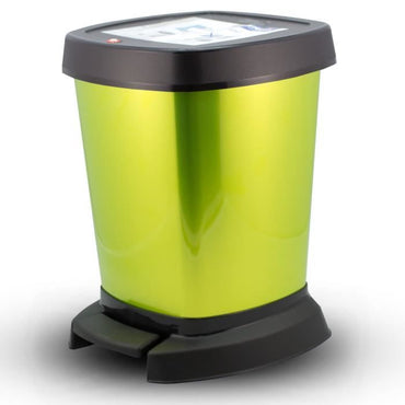 Rotho 6-Liter Green Pedal Bin: Compact, Easy Clean, Stylish Home Waste Solution