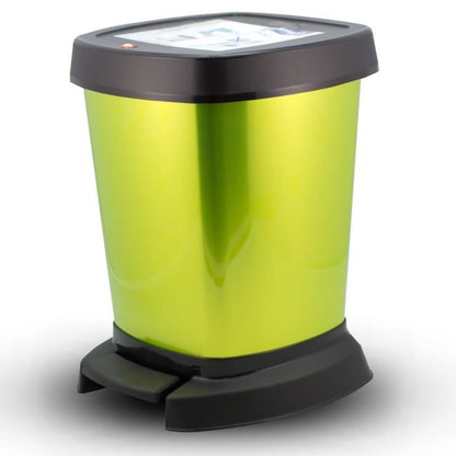 Rotho 6-Liter Green Pedal Bin: Compact, Easy Clean, Stylish Home Waste Solution