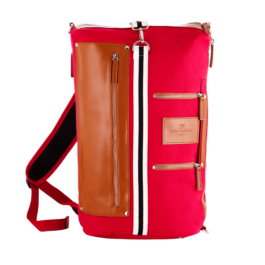 Sempre Red Eco-Friendly 27L Travel Backpack with Water-Resistant University Style