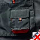 Red Grey Classic Heavy‑Duty Cargo Work Trousers with Knee Pads