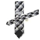Geoffrey Beene Black Silk Tie with Gray Check