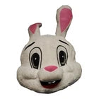 Creepy Easter Bunny Plush Head Mask Costume Soft White Mascot