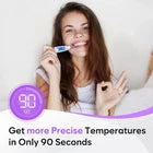 Easy@Home Digital Basal Thermometer with Large Backlit LCD, Purple