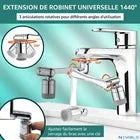 Novible Chrome Brass Faucet Sprayer Extension 1440° Pivoting - Gomix Brands Outlet