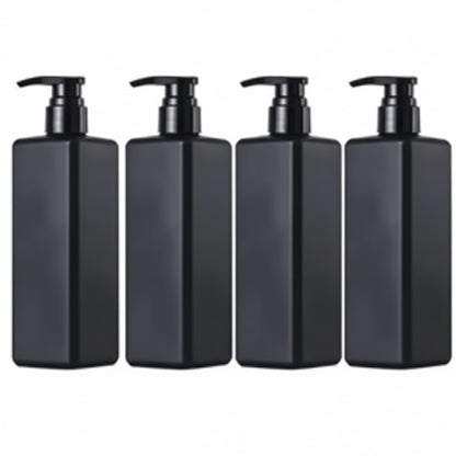 Reusable Black Soap Bottle Dispenser 500ml - 1/2/4 Pack
