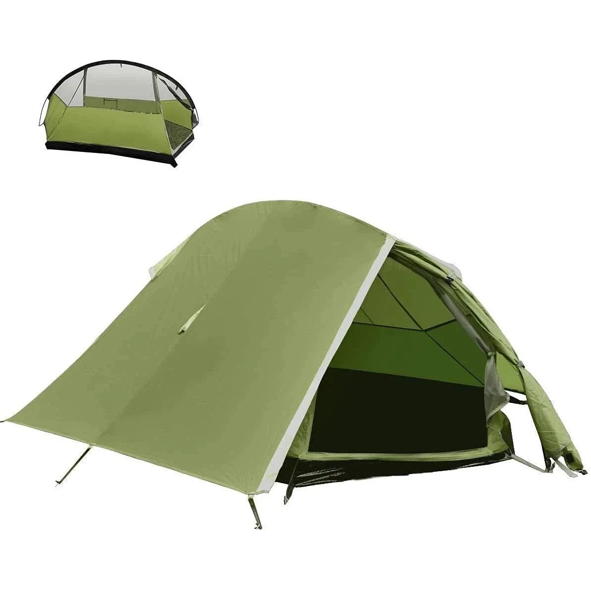Portable Retractable Beach Shelter Waterproof UV-Resistant 3-Person Green
