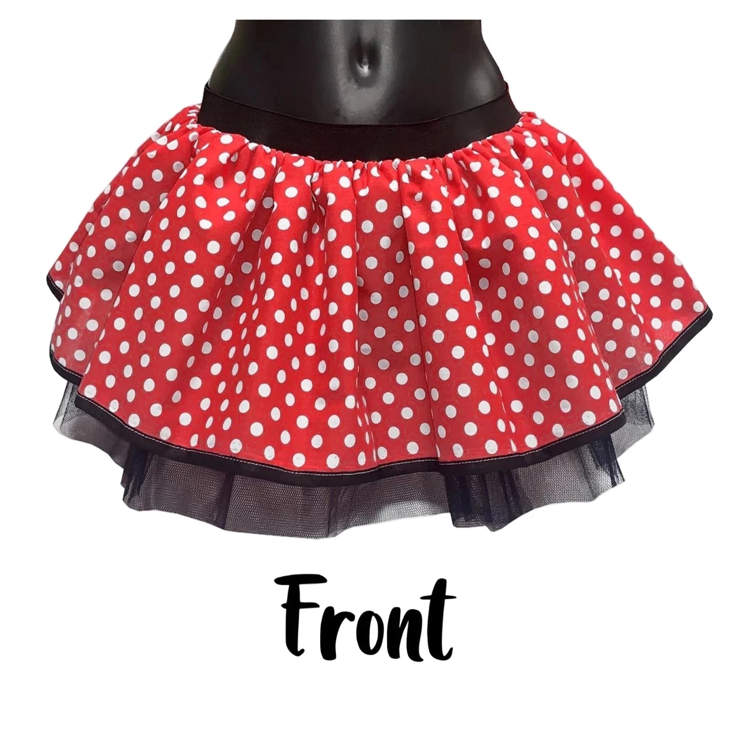Red Polka Dot Tutu Skirt for 80s Fancy Dress Party