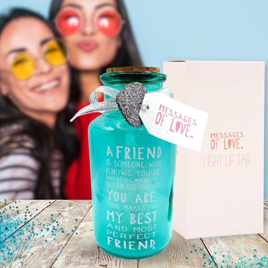 Perfect Friend Light Up Jar - Messages Of Love Gift