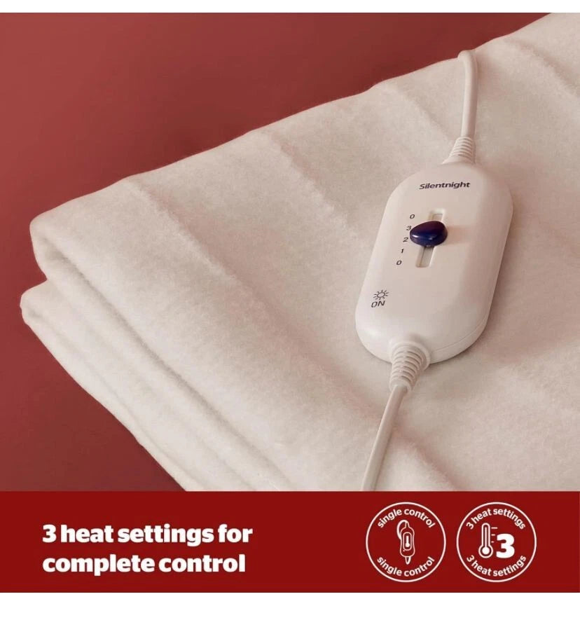 Silentnight Comfort Control Electric Blanket Double Fleece 135x120cm