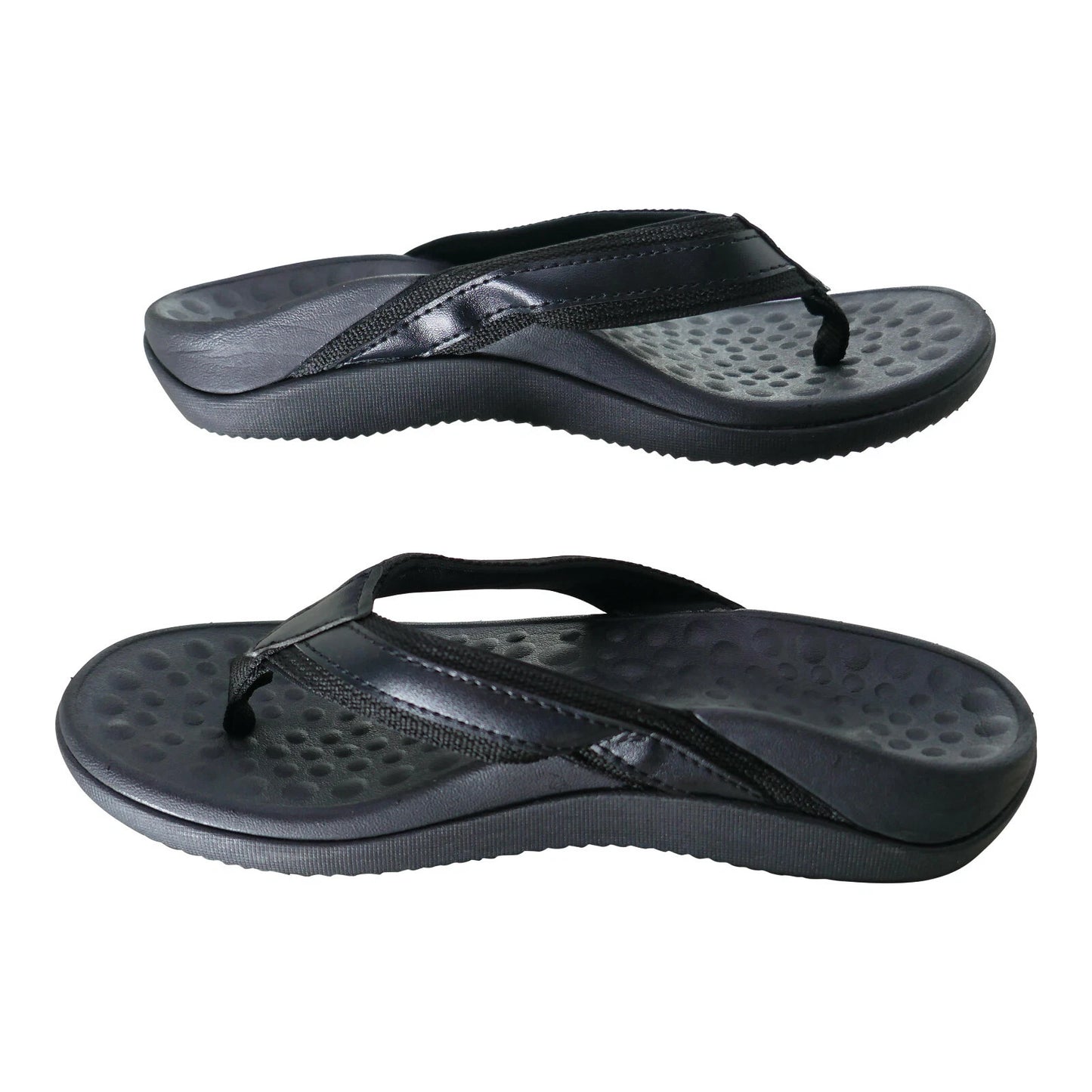 Orthopaedic Men's Sandals Arch Support Plantar Fasciitis Heel Pain Black