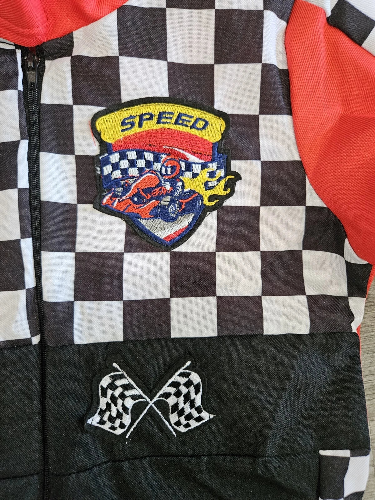 Kids Racer Car Racing Jumpsuit Costume Medium Size 37x14 Inches