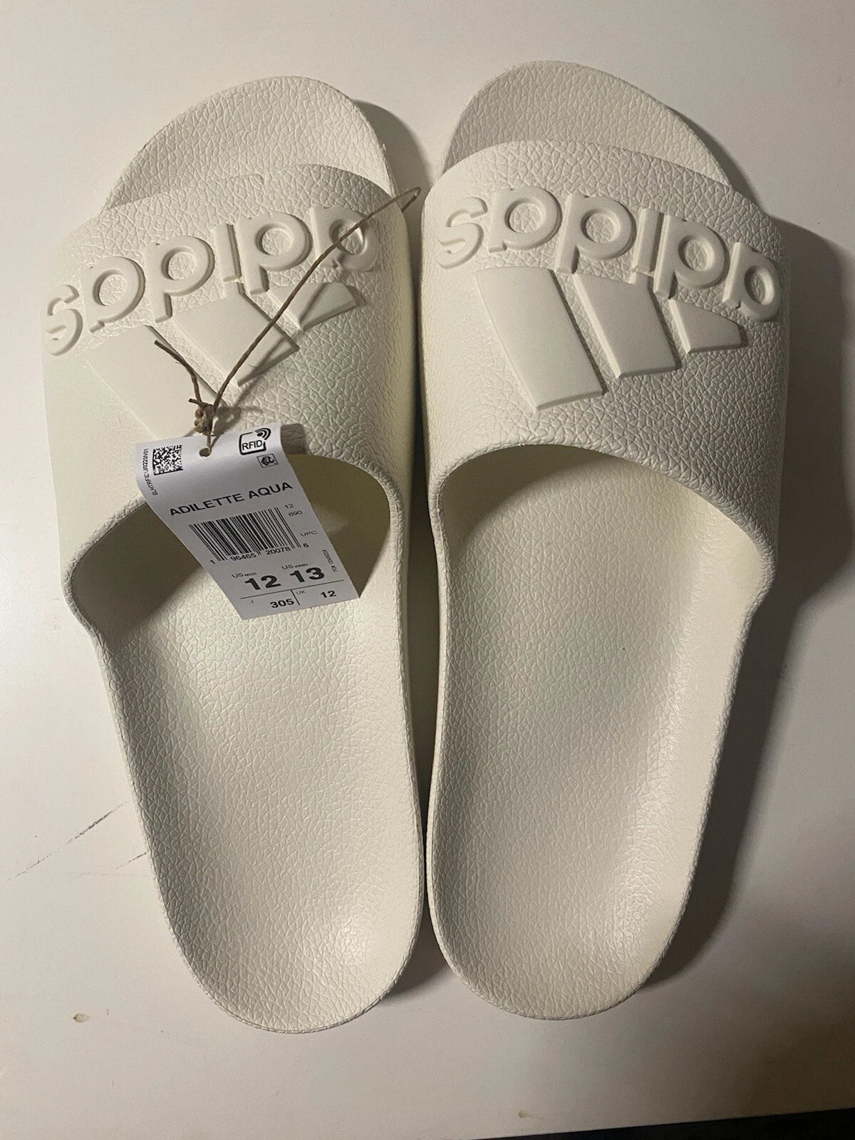 Adidas Adilette Aqua Men's Beige Slip-On Sandals Size 12