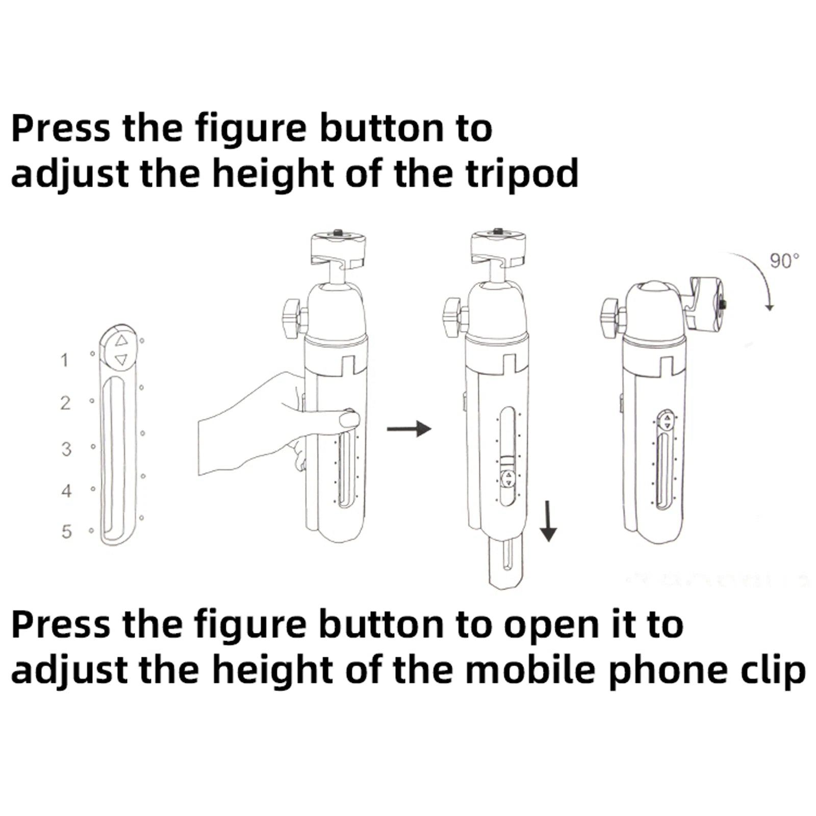 BEXIN MS06-S mini desktop tripod with phone holder attachment for DSLR cameras and smartphones on white background