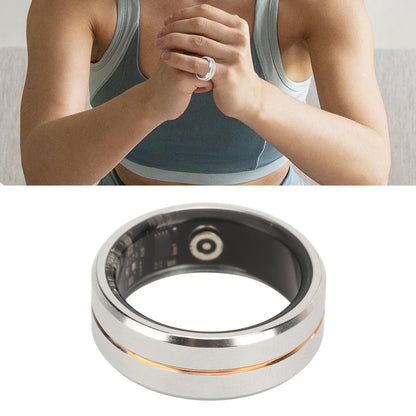 Silver Smart Ring Remote Control Health Tracker for Fitness